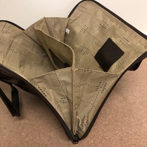 Moore & Giles Slim Portfolio Briefcase Brown Leather NEW with dust bag - Picture 8 of 12